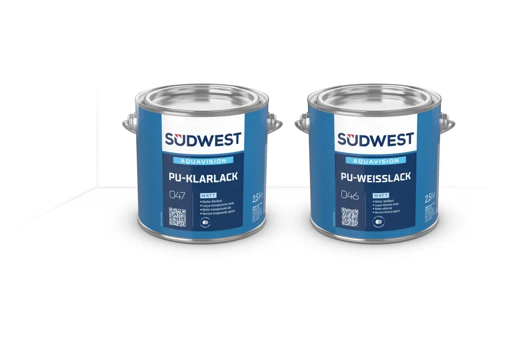 Packaging image AquaVision PU-Weißlack matt and AquaVision PU-Klarlack matt