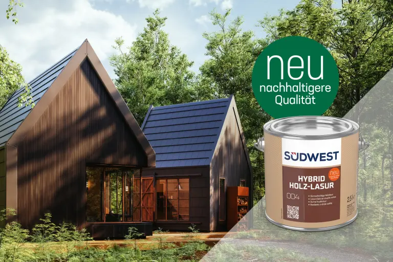 Wooden houses in the forest