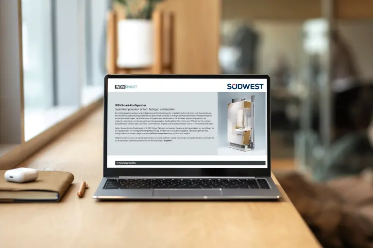 Laptop with opened WDVSmart Configurator website