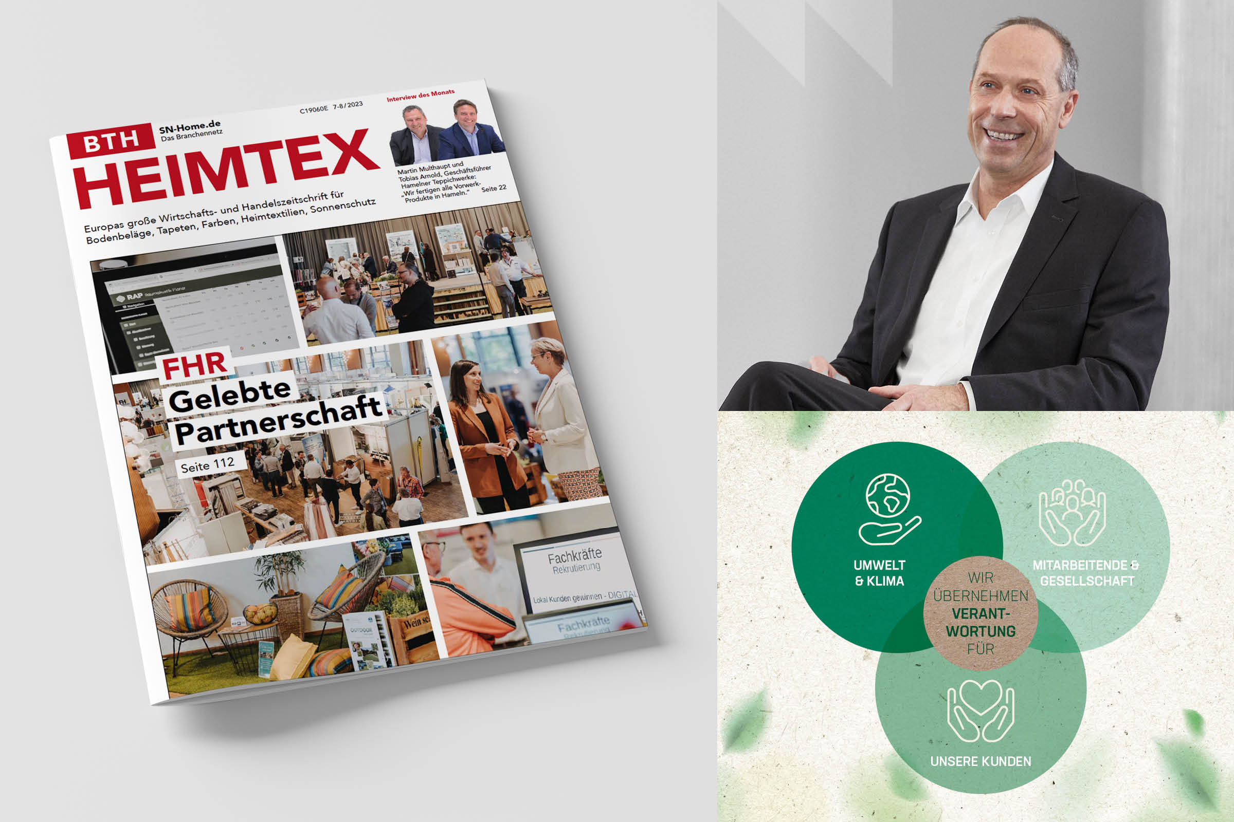 Collage - Foto Hans-Jörg von Rhade, illustration of the BTH, illustration: sustainability