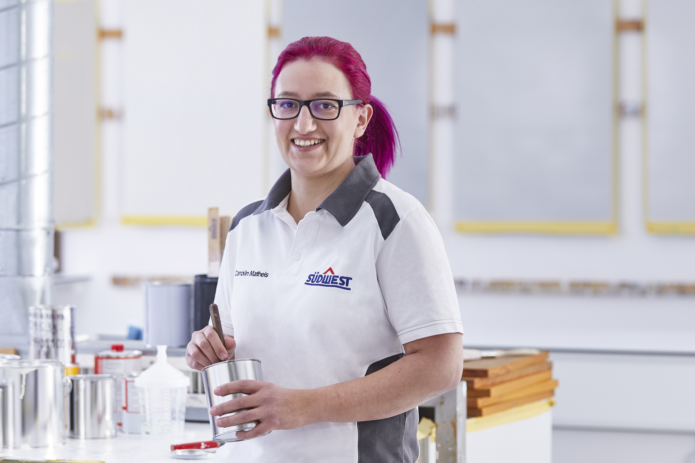 Application technician and painter Carolin Matheis