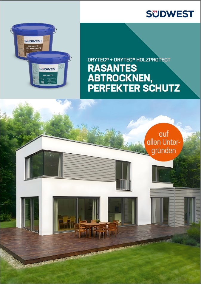Illustration of the SÜDWEST Drytec HolzProtect product folder front page