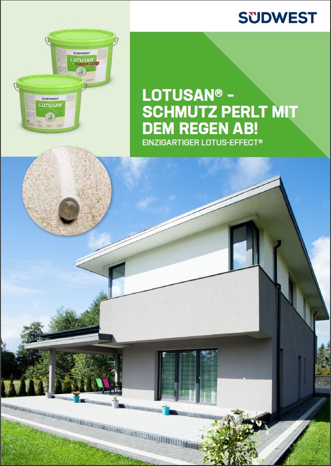 Illustration of the SÜDWEST Lotusan and SÜDWEST Lotusan Therm product folder front page